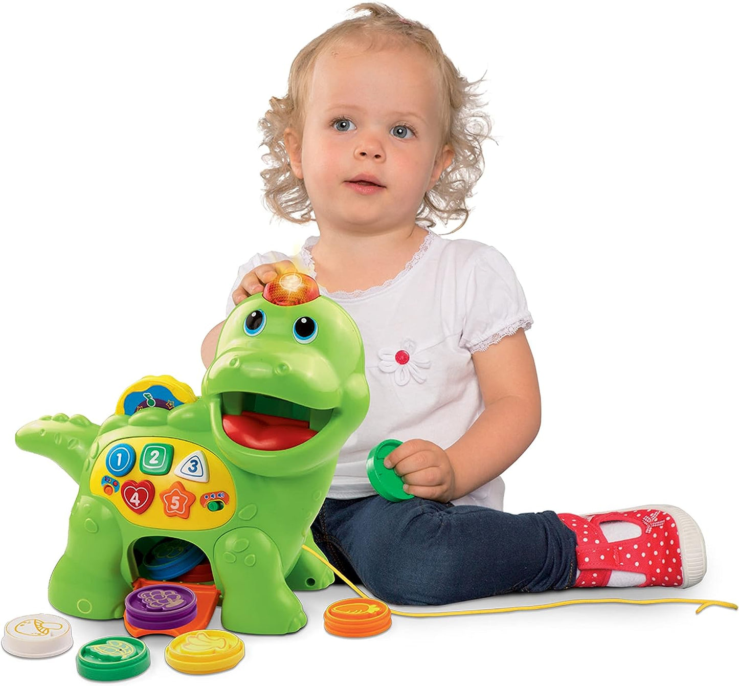 VTech Baby Fütter mich Dino – Sprechender Dinosaurier zum Füttern und Lernen