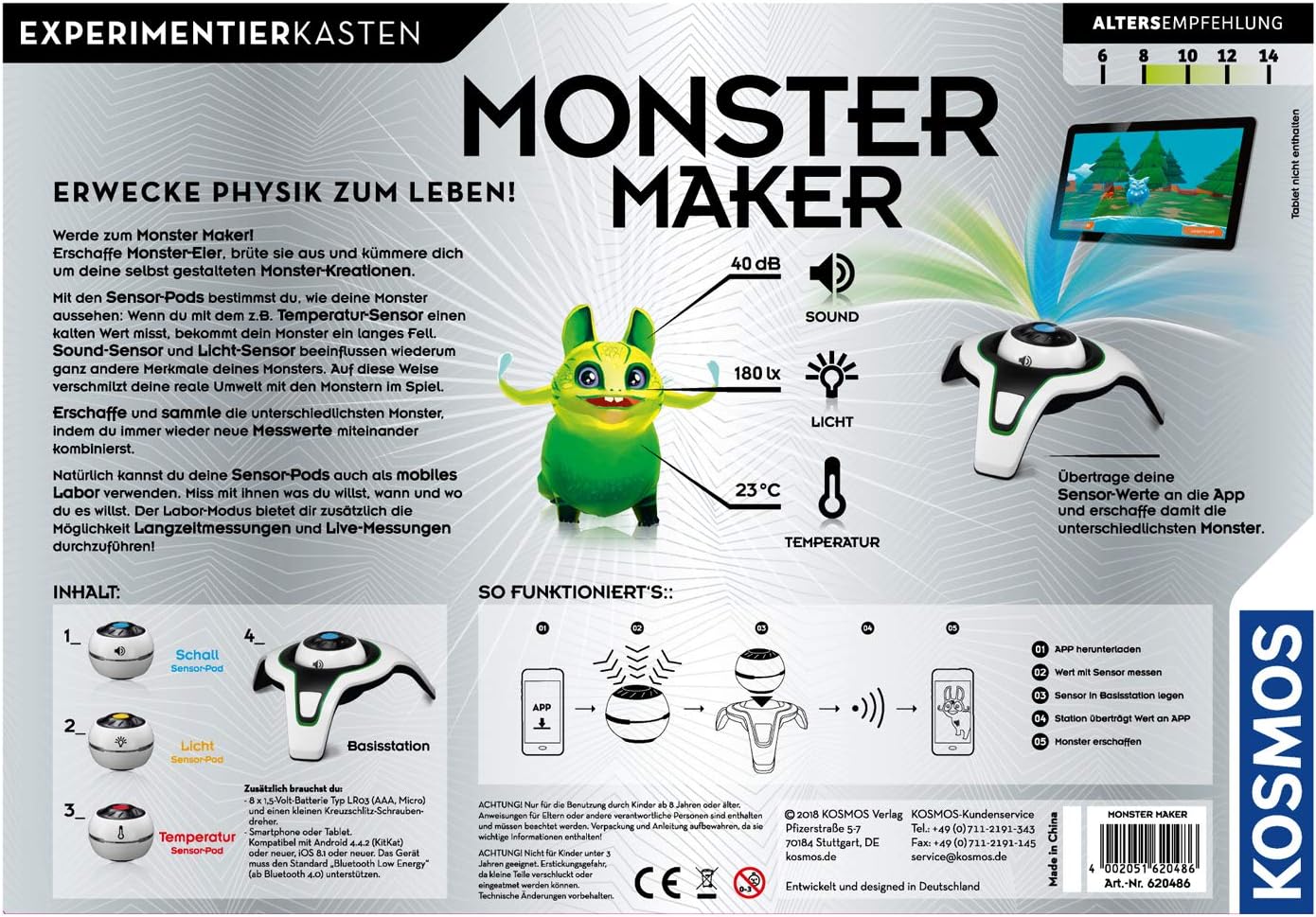 Kosmos 620486 - Monster Maker, Erwecke Physik zum Leben, Experimentierkasten