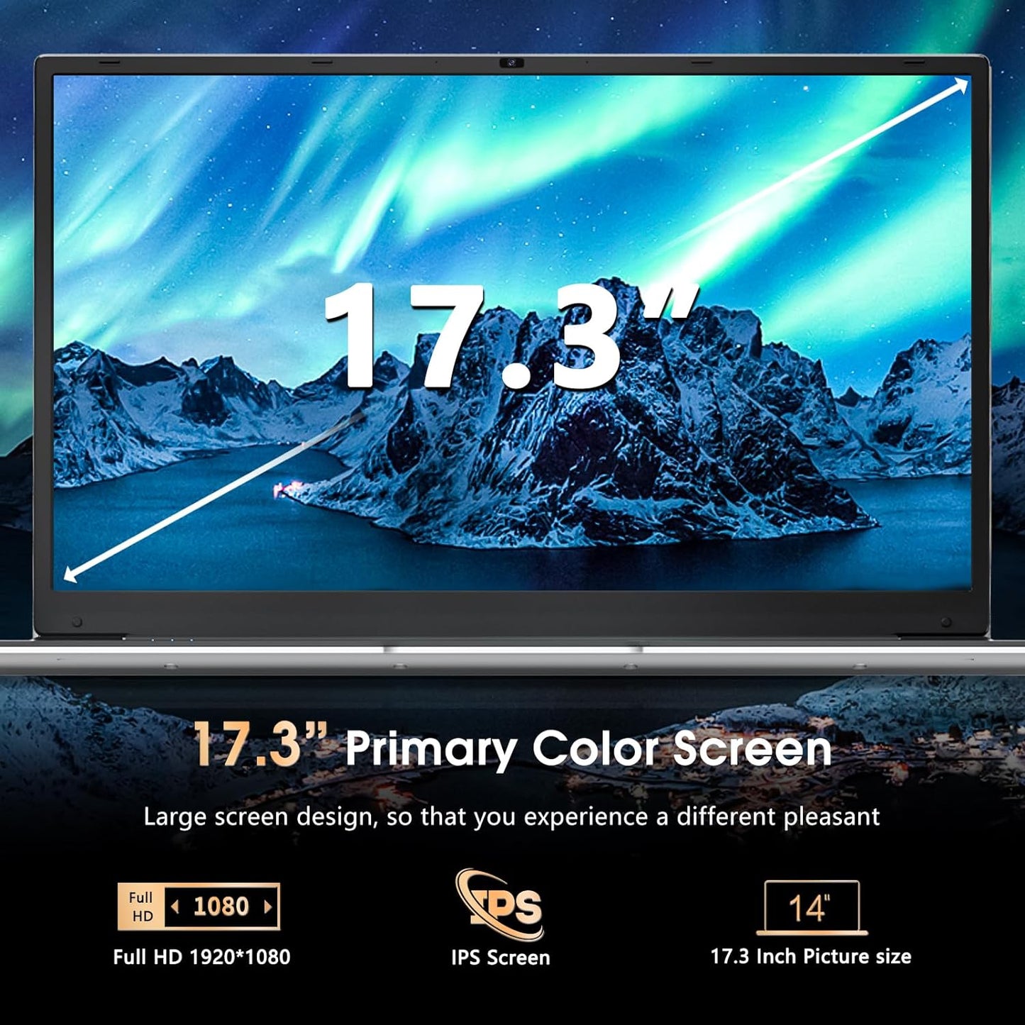 SGIN M17Laptop 17,3 Zoll 8GB RAM 512GB SSD ROM Windows 11 Home Intel Celeron
