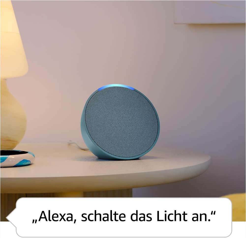 Amazon Echo Pop blaugrün Bluetooth Lautsprecher Alexa (Spotify, Apple Music, Deezer, etc)