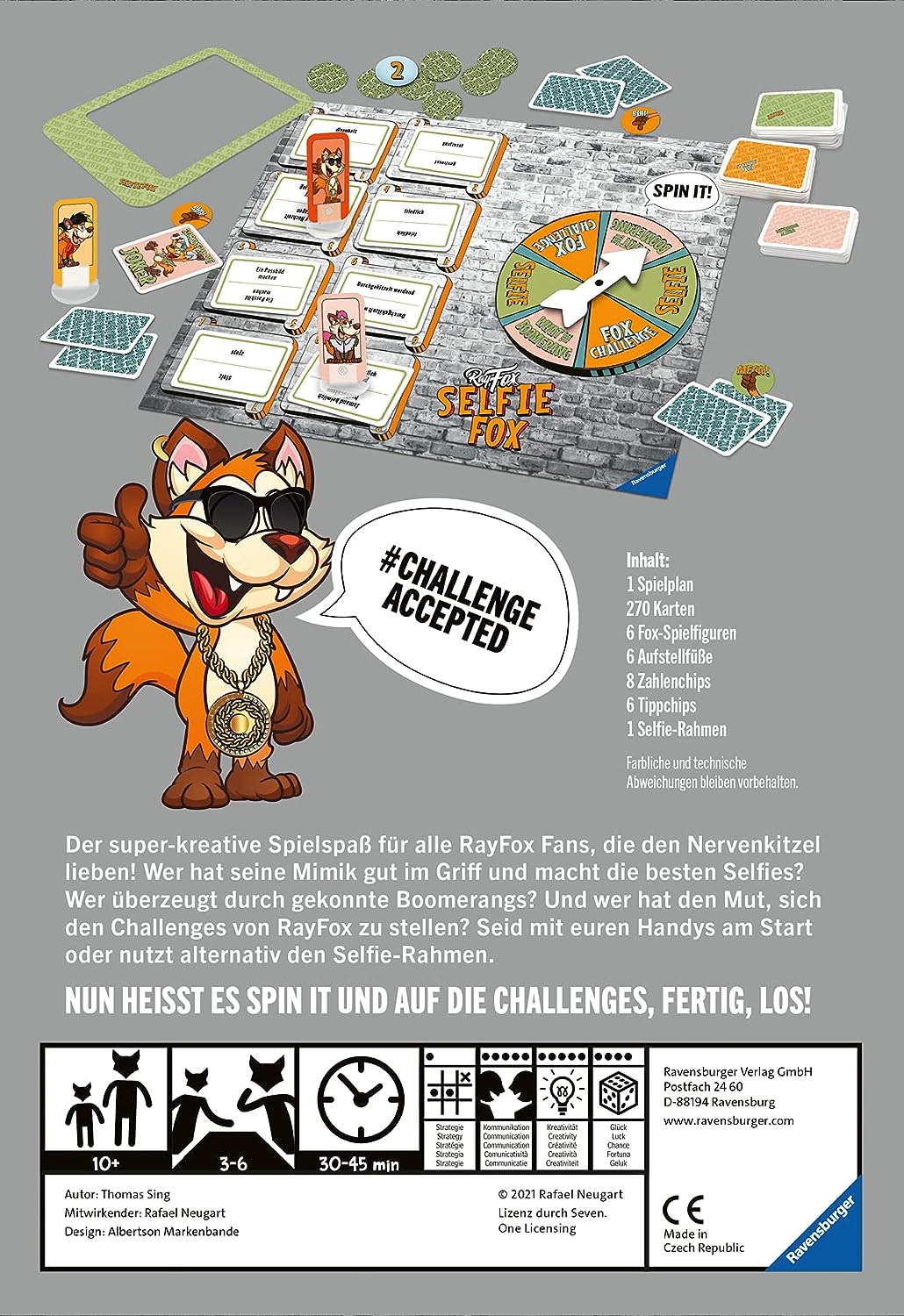 Ravensburger Ray Fox Selfie Fox - Familienspiel Partyspiel Brettspiel Gesellschaftsspiel