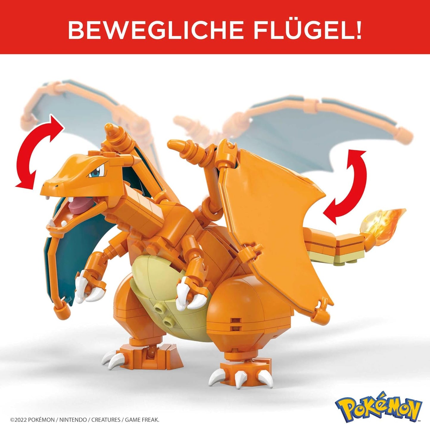 Mega GWY77 Mattel - Pokemon Glurak Charizard 222 Teile Spielzeug - NEU