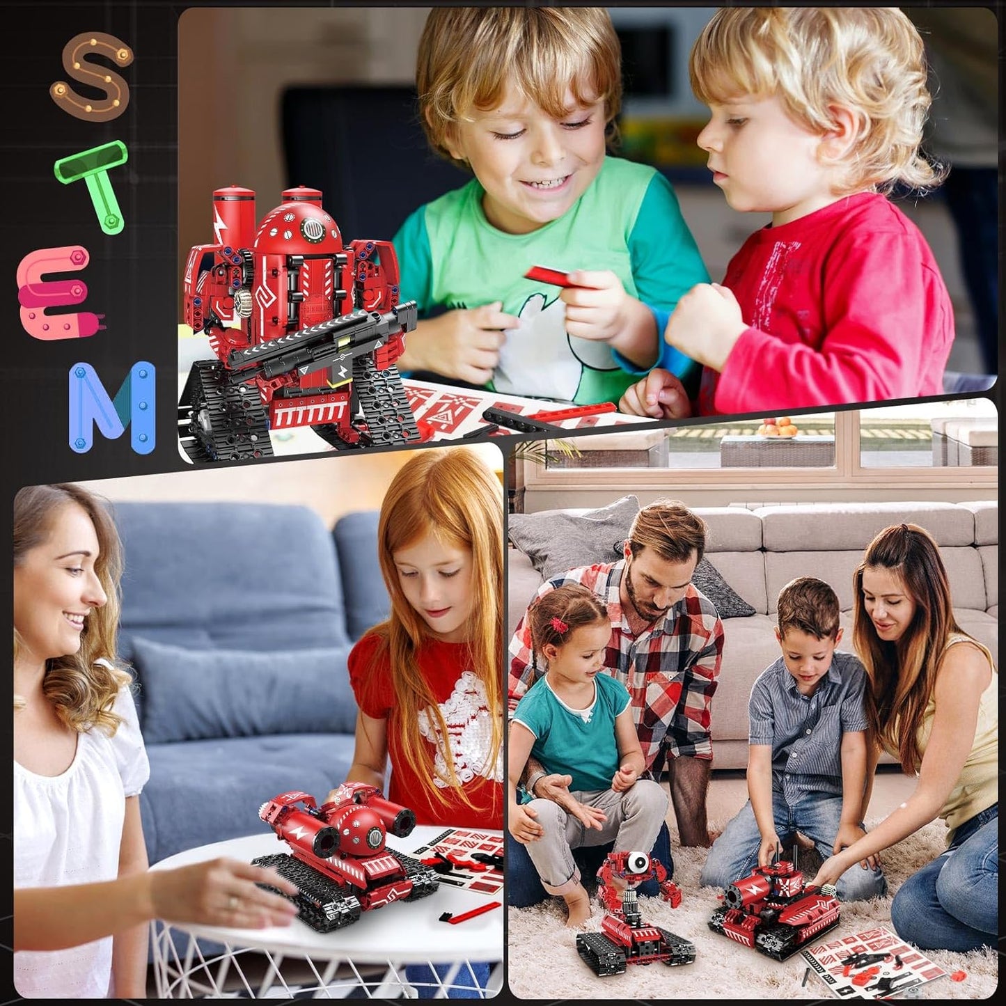 5-in-1 Roboter Spielzeug Kinder - ferngesteuert Konstruktionsspielzeug mit App Baukasten