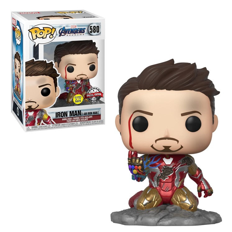 FUNKO POP Marvel Avengers #580 Iron Man (glows in the dark) - Bobblehead Figur - Neu