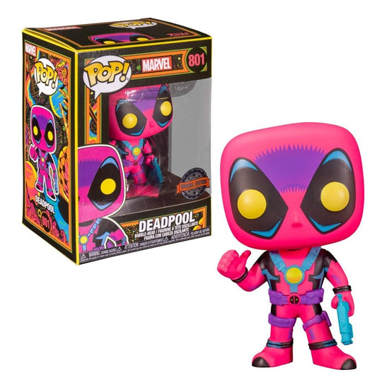 FUNKO POP Marvel #801 Deadpool Blacklight Special Vinyl Figur NEU