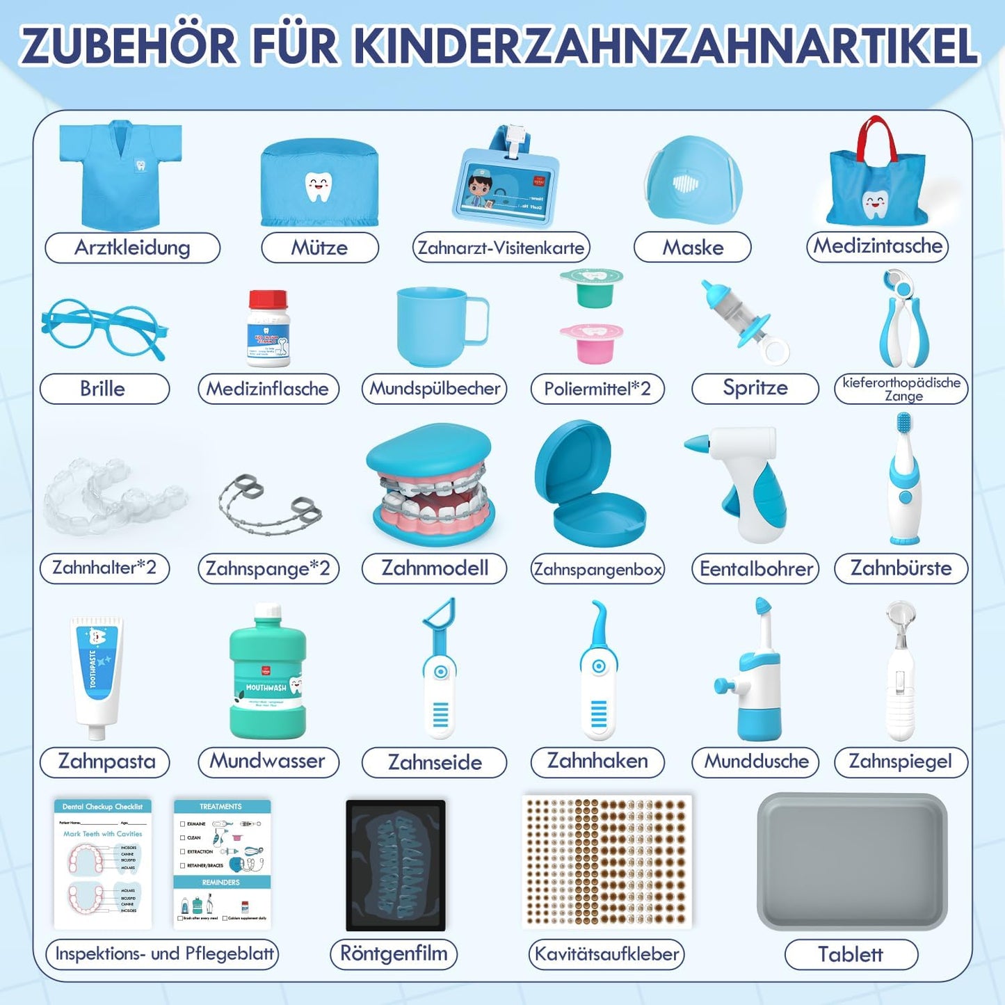 Lehoo Castle Arztkoffer Zahnarzt Kinder Doktor Rollenspiel Lernspielzeug Spiel - NEU