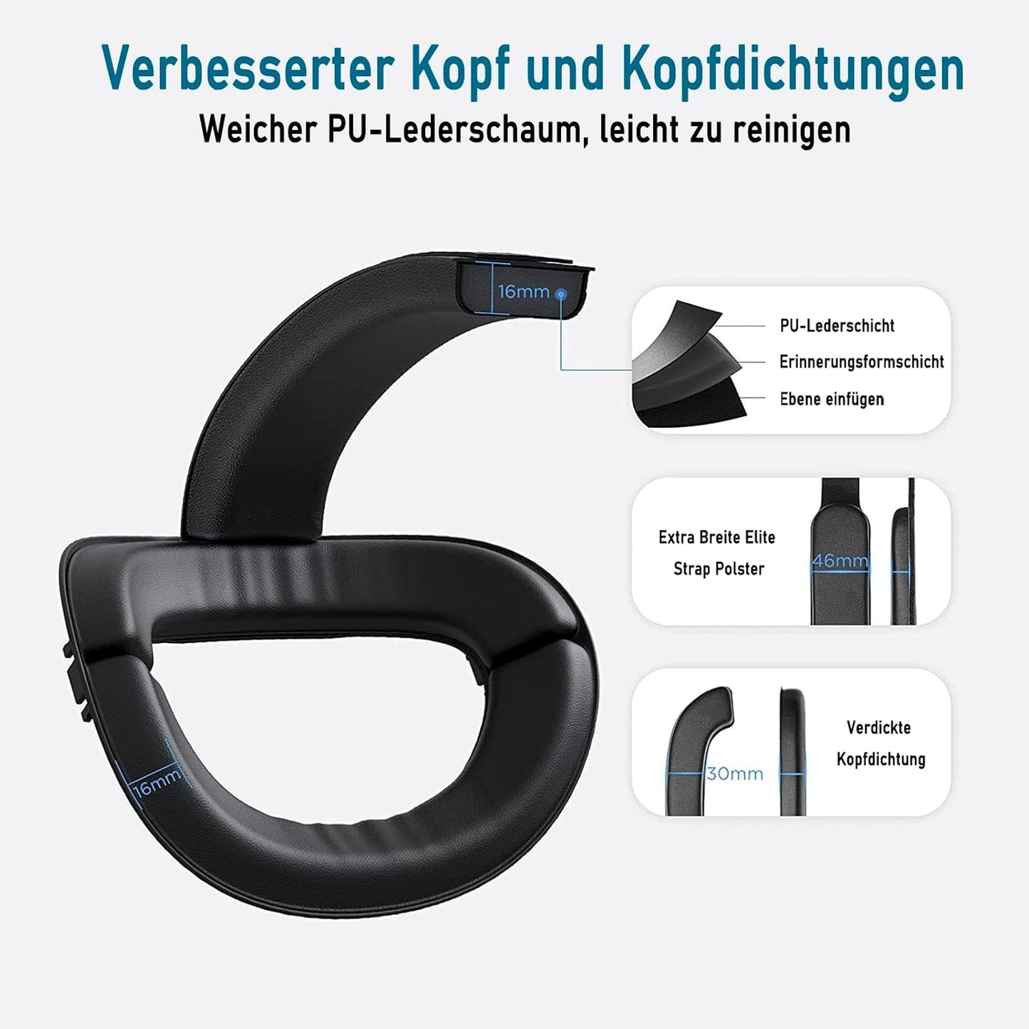 OKESYO Meta Quest 3 Elite Strap Headstrap RGB Gaming Charging Headstrap (7 teilig)