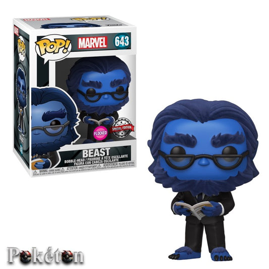 FUNKO POP Marvel #643 Beast (Flocked) - Vinyl Figur NEU