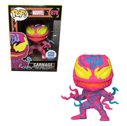 FUNKO POP Marvel #678 Carnage Blacklight Special Vinyl Figur NEU