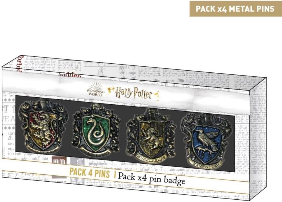 Harry Potter: Hogwarts - die 4 Häuser - Badge Pack Pin Set Buttons aus Metall