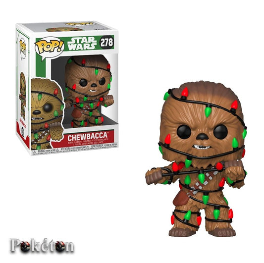 FUNKO POP Star Wars #278 Holiday Chewbacca with lights - Bobble Head Figur OVP NEU