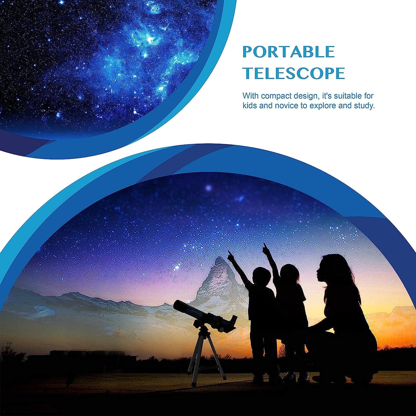 Teleskop Kinder Einsteiger 40/400 Astronomisches Fernrohr Refraktor Stativ & Sucherfernrohr