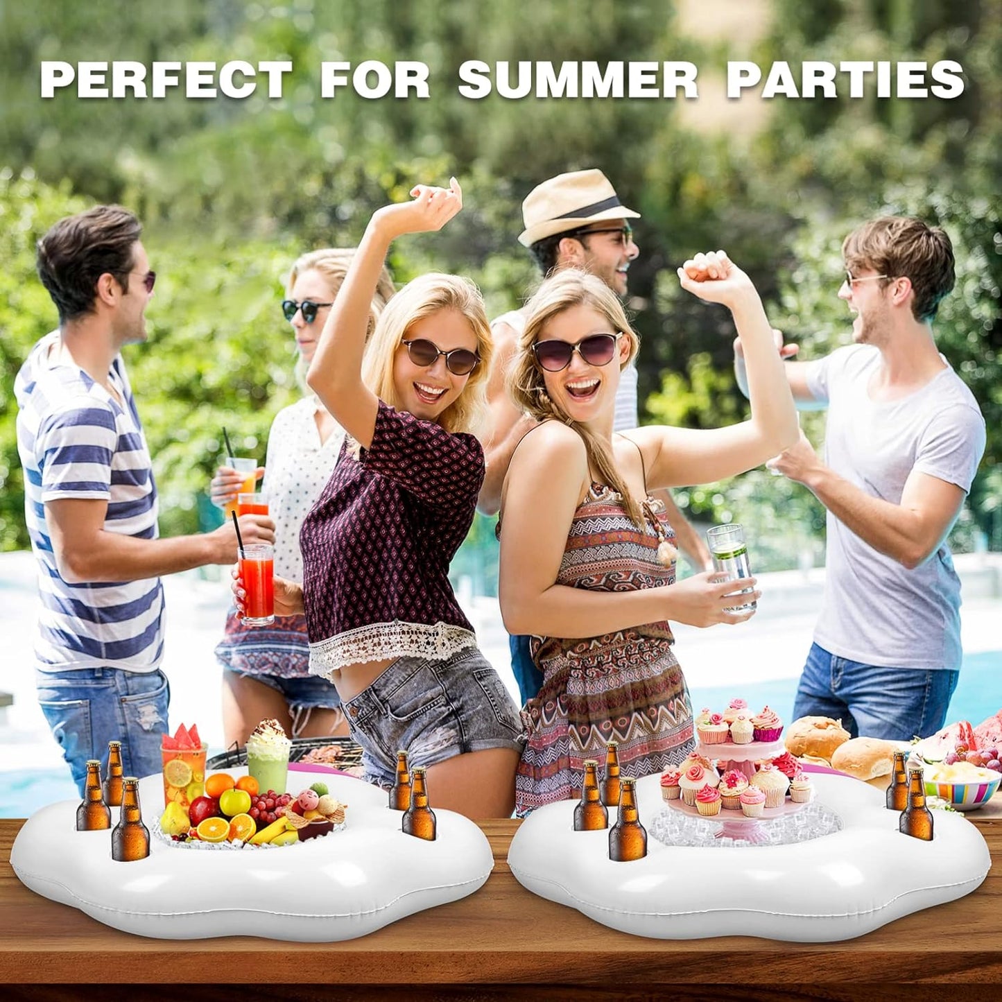 Schwimmende Servierbar Buffet (2 Stück) für Indoor Outdoor Sommer Strand Pool Party Deko