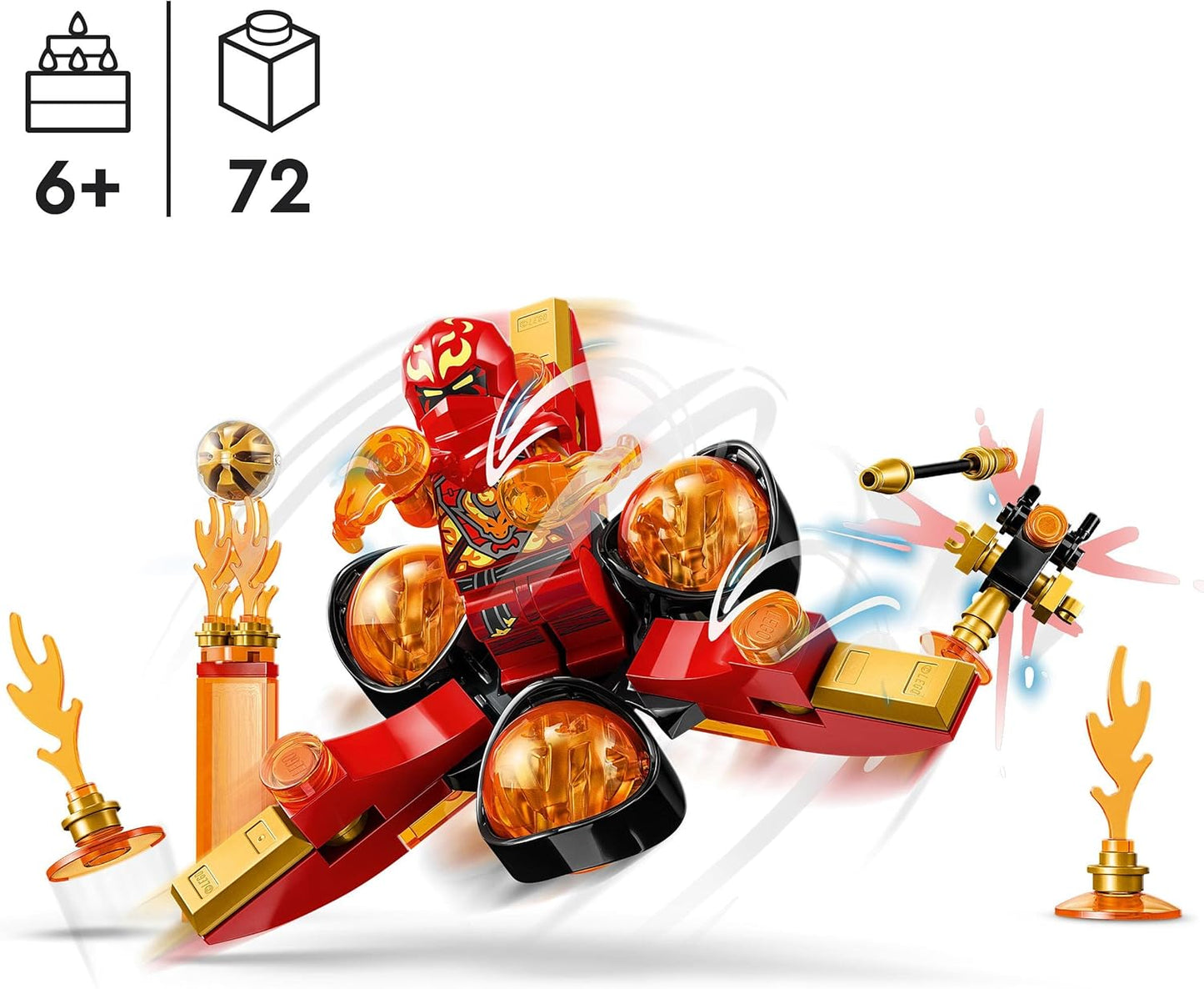 LEGO 71777 NINJAGO Kai's Dragon Power Flip Spinjitzu, Minifigur Kai, Drachenpower