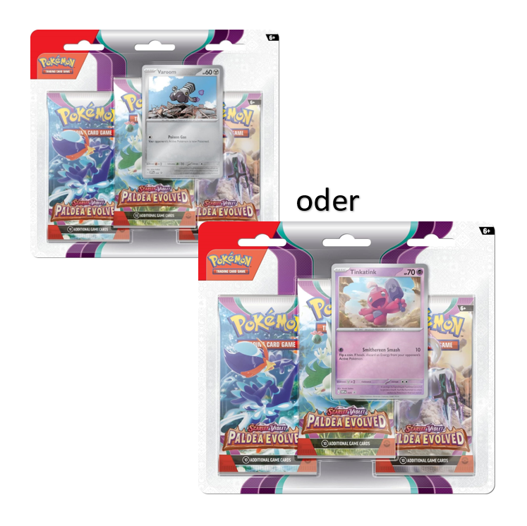Pokemon TCG: Pokemon Scarlet and Violet 2 Paldea Evolved 3er-Pack Blister (zufällig)