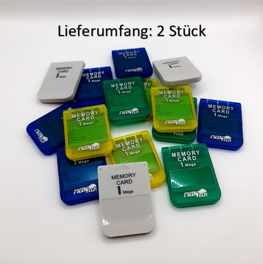 Memory Cards (2 Stück) für Playstation 1 Ps1 PsOne Spiele - 1MB - NEU