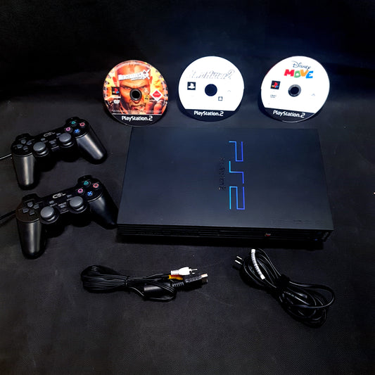 Original Sony Playstation 2 PS2 FAT Konsole + 2 Controller + 3 Spiele (gebraucht)
