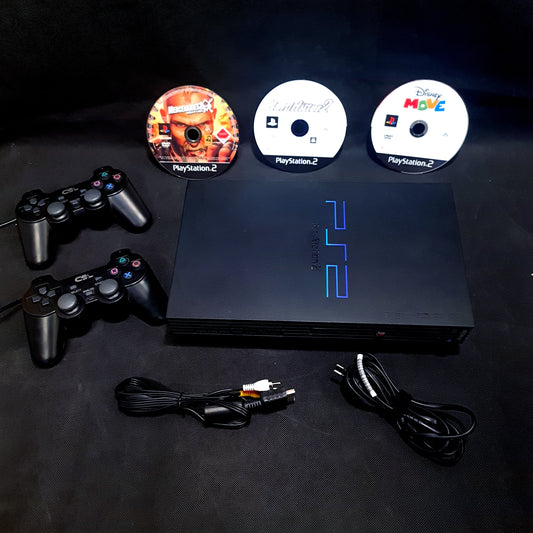 Original Sony Playstation 2  PS2  FAT Konsole + 2 Controller + 3 Spiele (gebraucht)
