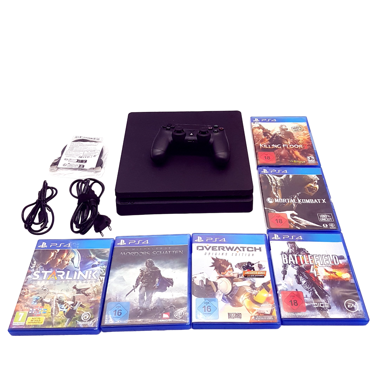 Playstation 4 PS4 Slim Konsole (1TB) + 6 Spiele / gebraucht