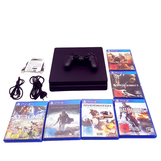 Playstation 4 PS4 Slim Konsole (1TB) + 6 Spiele / gebraucht
