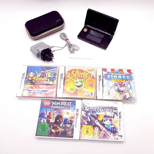 Nintendo 3DS Konsole Kosmos Schwarz - gebraucht - guter Zustand + 5 Spiele