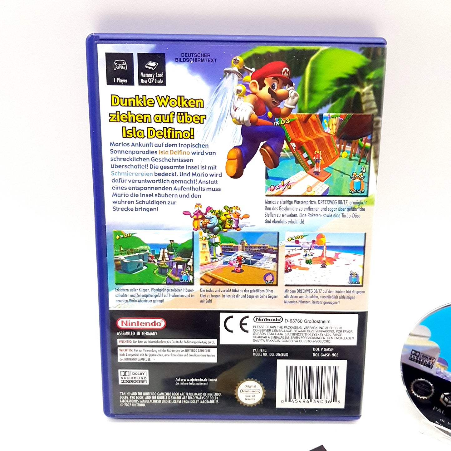Nintendo Gamecube - Super Mario Sunshine inkl Anleitung - gebraucht