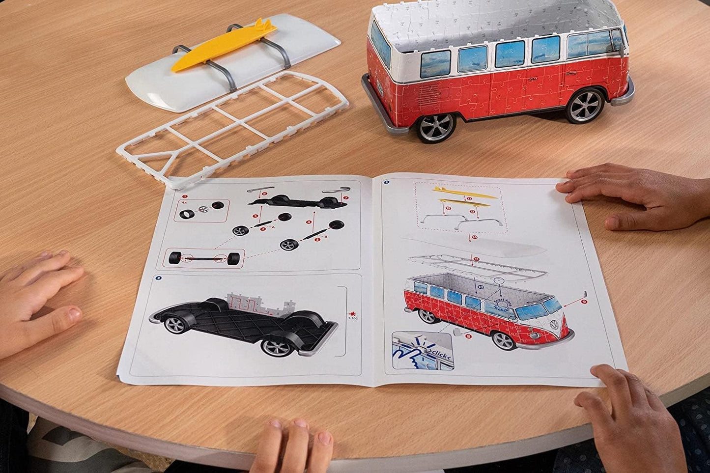 Ravensburger 3D Puzzle 12516 - Volkswagen T1 rot weiß Surfer Edition - 162 Teile - NEU