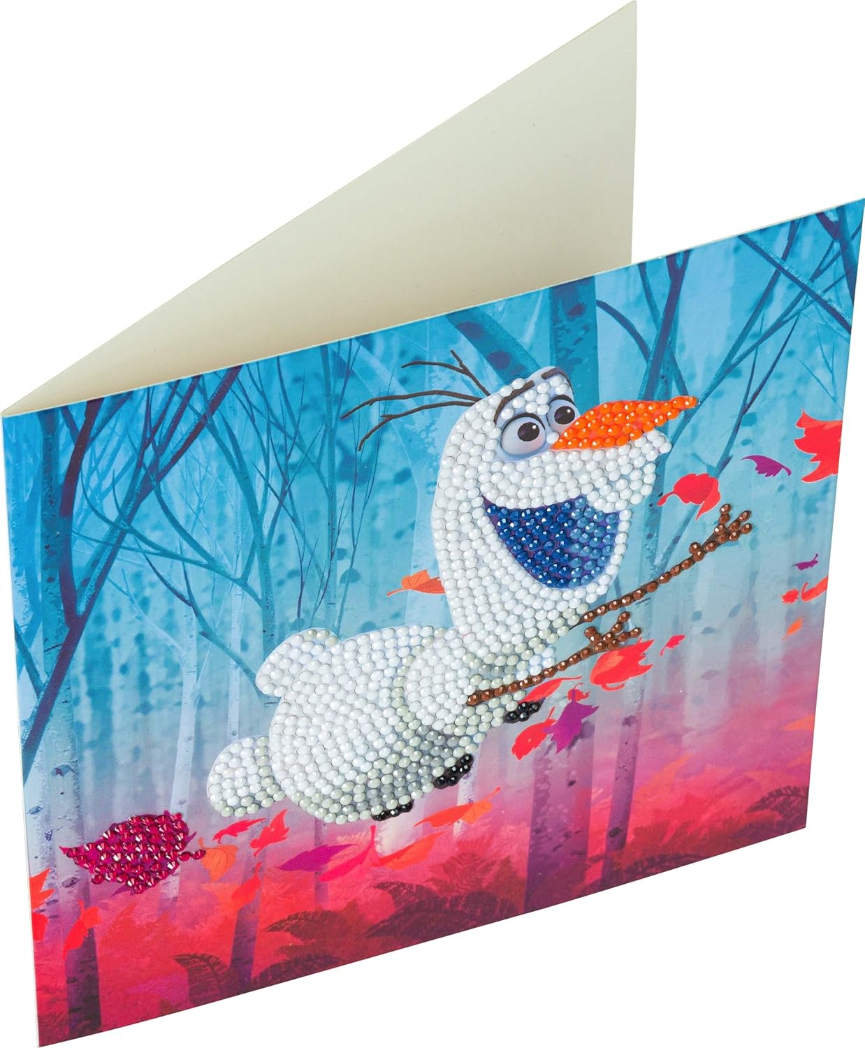 Craft Buddy Crystal Art Diamond Painting Set - Frozen Floating Olaf, 18x18cm Karte