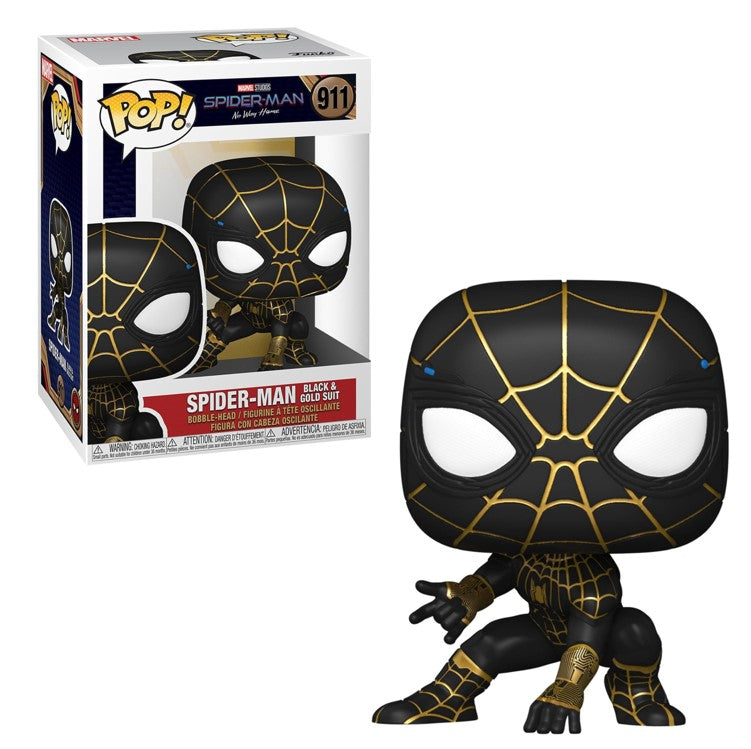 FUNKO POP Marvel No Way Home #911 Spider-Man Black & Gold Suite - Vinyl Figur NEU