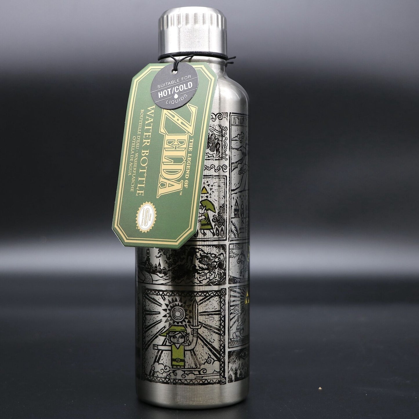 Wasserflasche 500 ml - Legend of Zelda - auslaufsicherer Deckel - für Schule, Büro, Arbeit, Outdoor