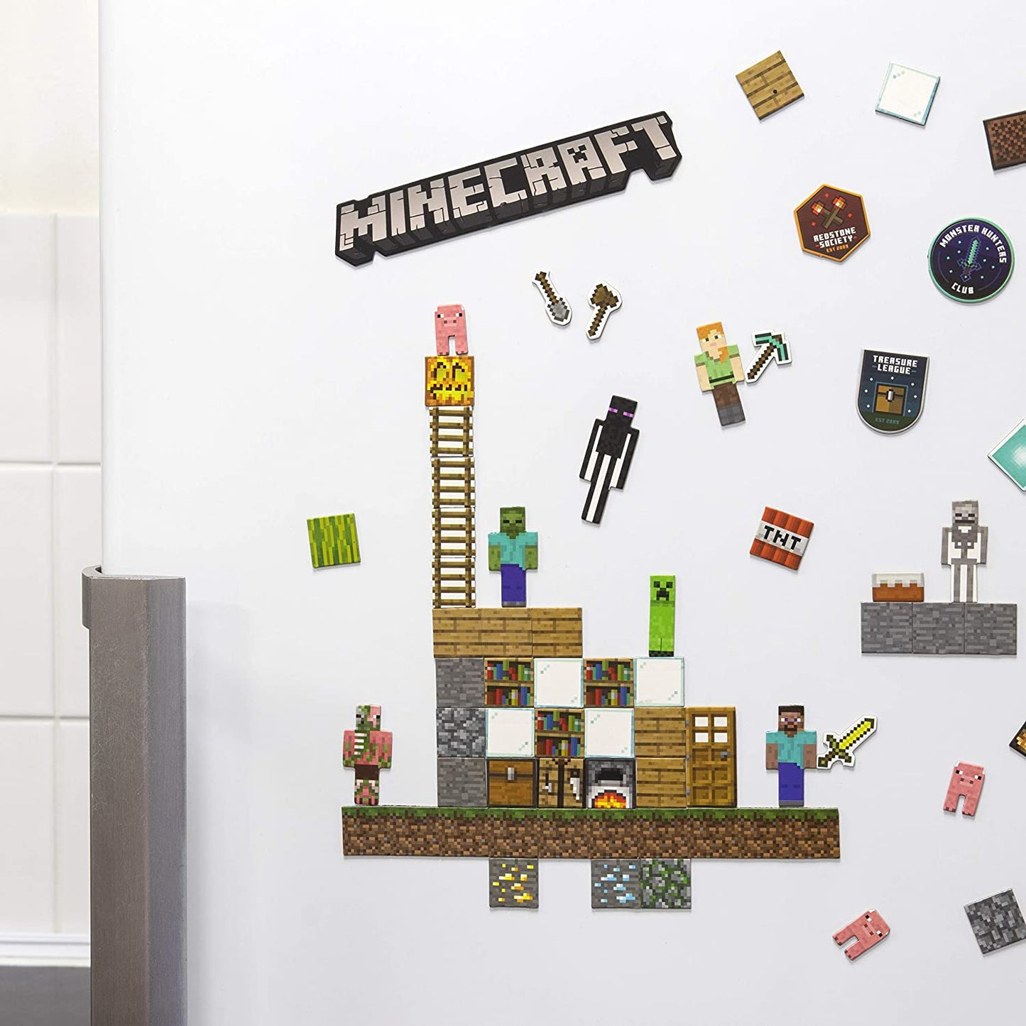 Minecraft Magnet Set Kühlschrankmagnete Build your own Level (84 Stück)