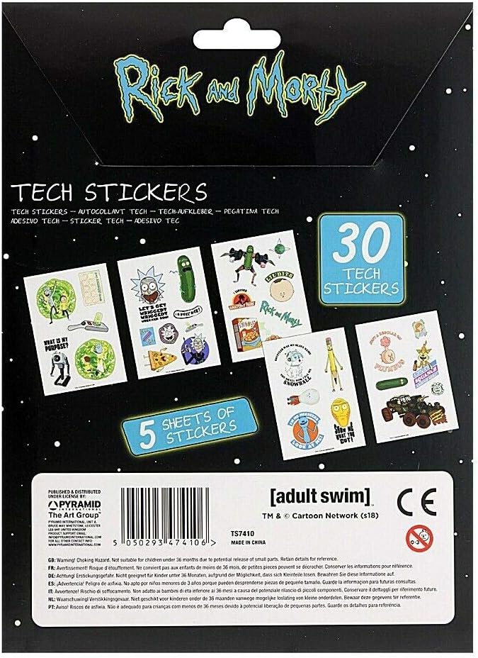 Rick and Morty Tech Stickers Gadget Set (30 Aufkleber)