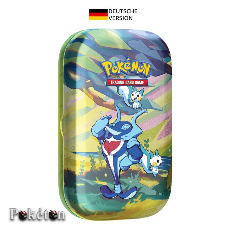 Pokémon Mini-Tin-Box Farbenfrohes Paldea: Delfinator & Pachirisu (deutsch) Sammelkarten