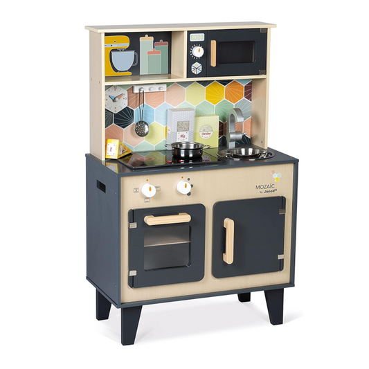 Janod Spielküche für Kinder Kinderküche mit Sound und Licht - Holzküche Zubehörteilen