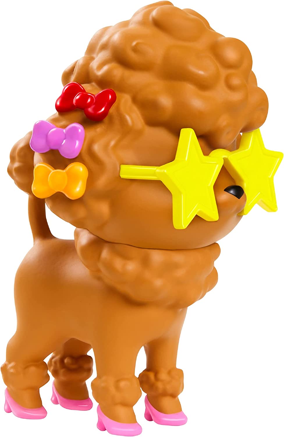 Barbie GVR04 Puppe, kuscheliger Regenbogen-Mantel mit Pudel, brünetten Afro-Puffs