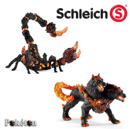 SCHLEICH Eldrador Creatures 70501 Lavaskorpion & 42451 Höllenhund - gebraucht
