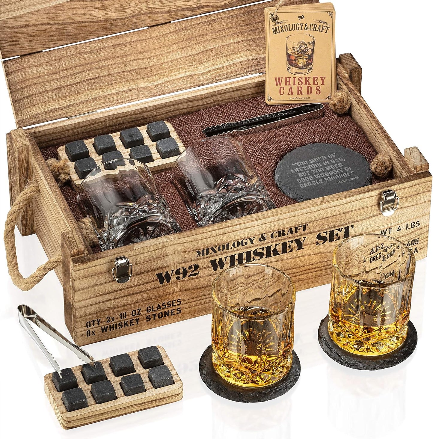 Mixology & Craft Whisky Set Geschenkset (Gläser, Steine, Untersetzer und mehr) - NEU