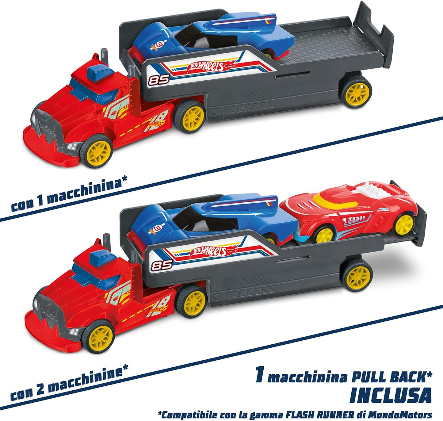 Hot Wheels Mondo Motors Double Truck ferngesteuerter LKW + Auto Action Spielzeug Kinder Fahrzeug Auto