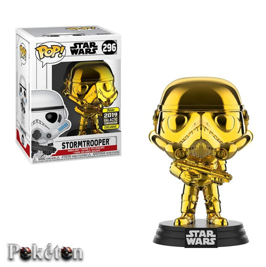 FUNKO POP Star Wars #296 Gold Chrome Stormtrooper - Vinyl Figur NEU