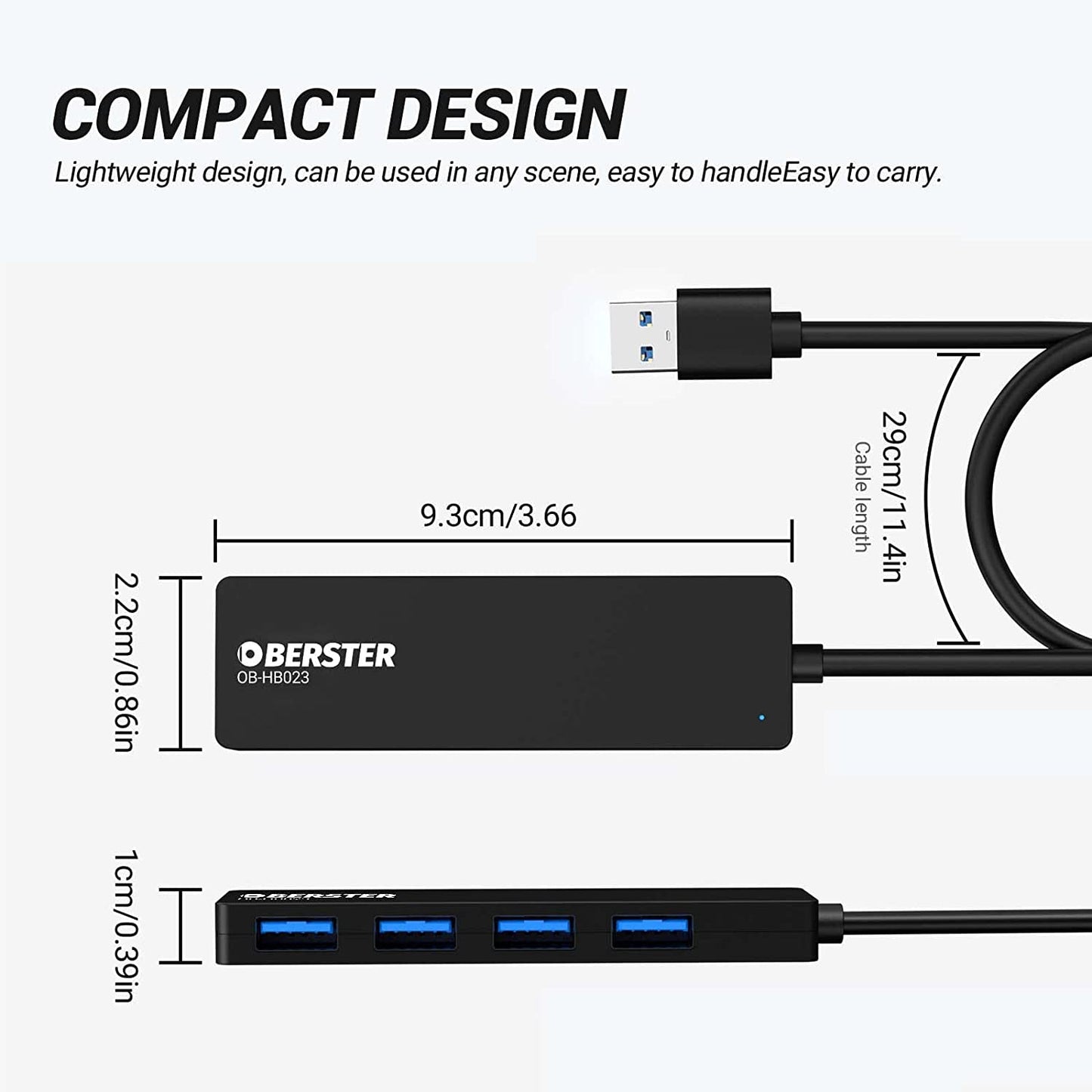 4 Port USB 3.0 SplitterHub Adapter MacBook Air, PS4, Laptop Surface Pro, XPS