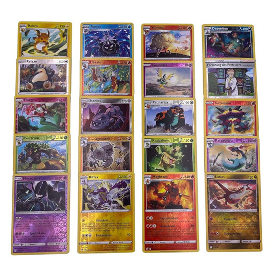 20 verschiedene Pokemon Reverse Holo Karten - deutsch