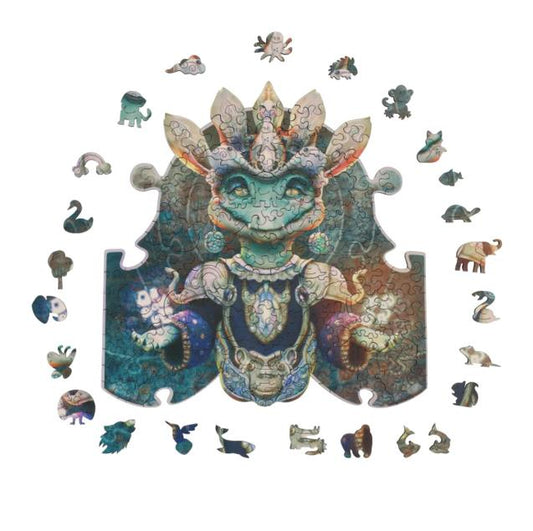 Wooden Jigsaw Puzzle Holzschnittpuzzle Tierpuzzle Krokodil 201 Teile 28 x 28cm