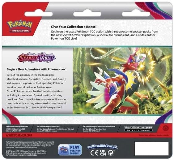 Pokemon TCG: Pokemon Scarlet and Violet 3er-Pack Blister (zufällig)