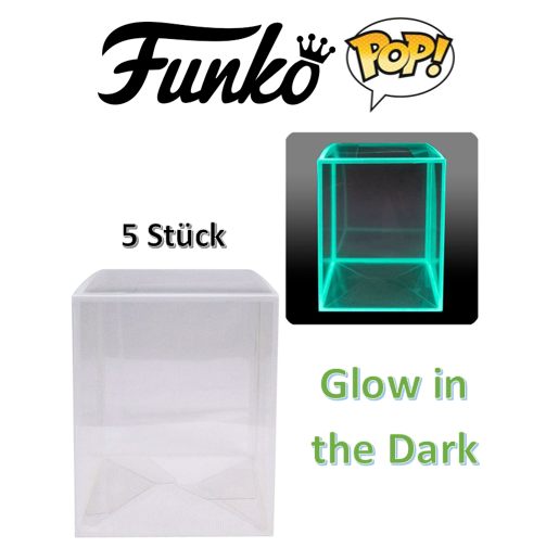 FUNKO POP Protector Box Schutzhüllen - 5 Stück - Glow in the Dark Edition - leuchten