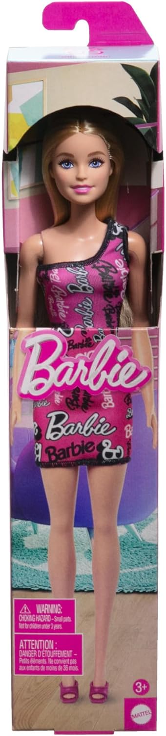 Barbie HRH07 - Barbie-Modepuppe in einem One-Shoulder-Kleid und Schuhen - Mattel