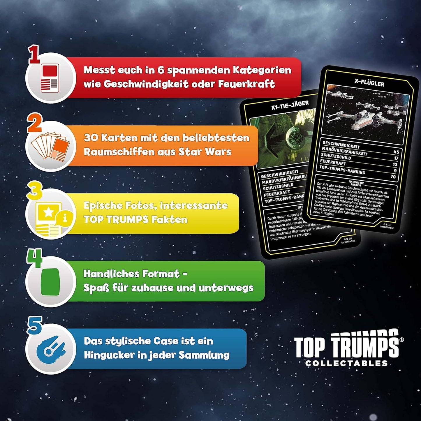 Top Trumps Collectables Star Wars Raumschiffe Edition - KartenSpiel - NEU