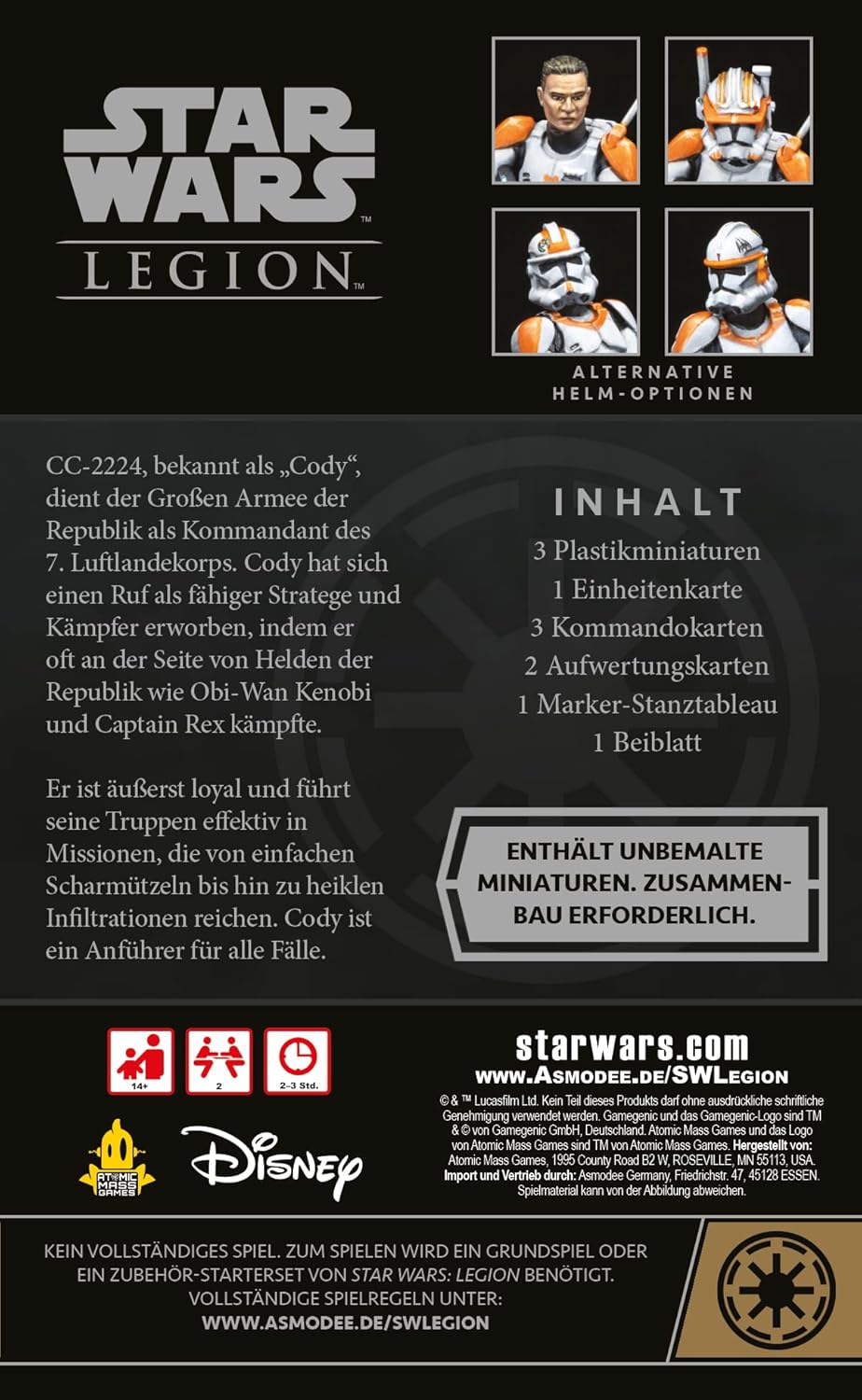 Star Wars Legion - Klon-Commander Cody Erweiterung Tabletop Asmodee