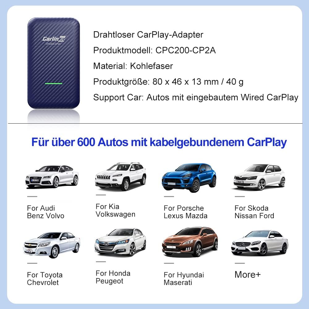 CarlinKit 4.0 Wireless CarPlay/Wireless Android Auto Adapter (Porsche/Mercedes/VW/etc.)