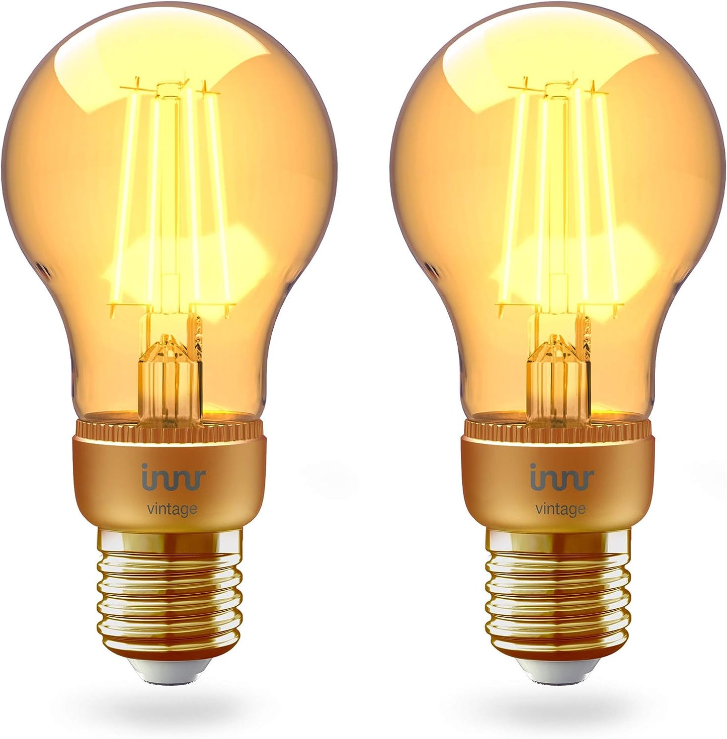 Innr E27 Smart Filament LED Lampe (2 Stück) kompatibel Philips Hue, Alexa & Google (bridge erforderlich), Vintage, 2200K