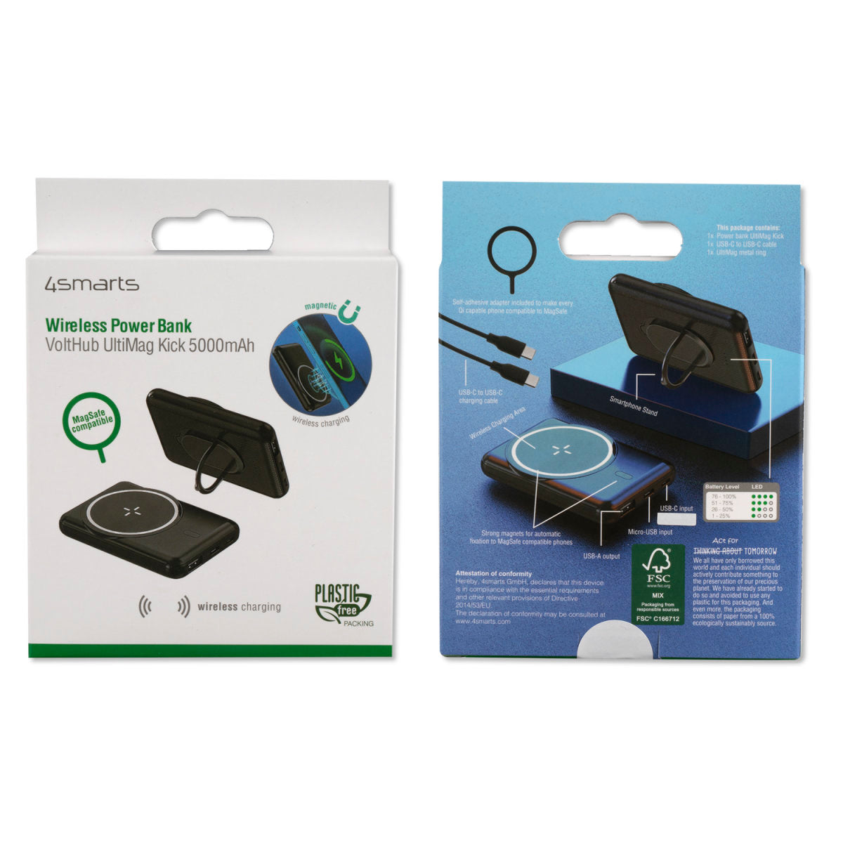 Wireless Power Bank 5000mAh Induktion Aufladen Handy Smartphone for Apple Iphone Samsung & more
